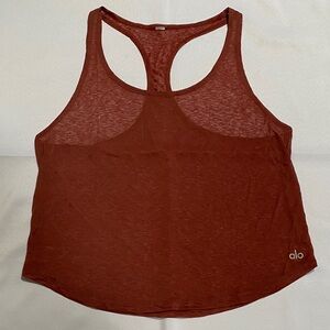 ALO Yoga Women Rosewood Sheer Racerback Tank Top XS